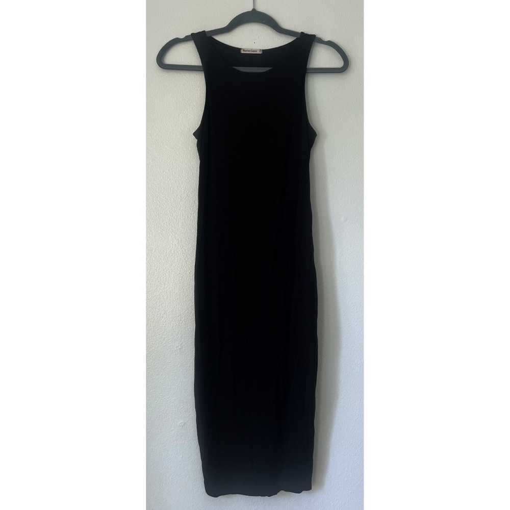 Marine Layer Black Sleeveless Midi Dress